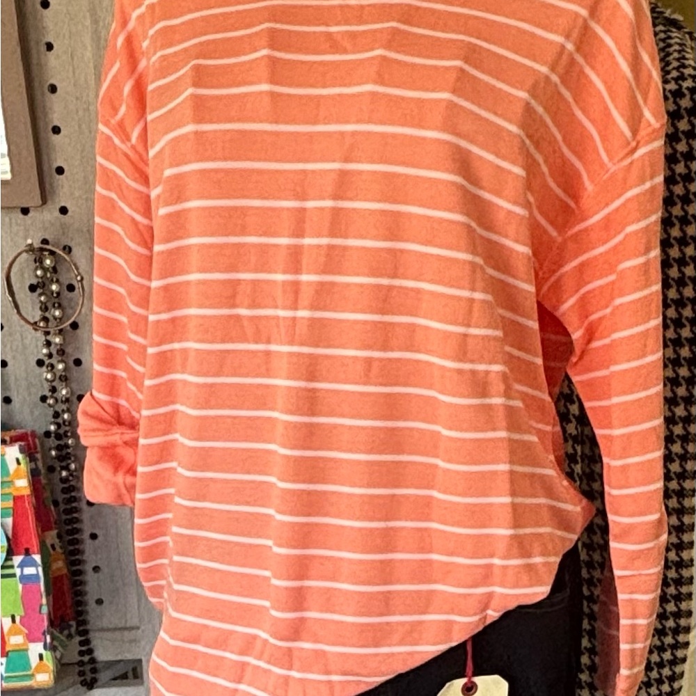 Land’s End REVERSIBLE Solid or Striped Coral Size S NWT